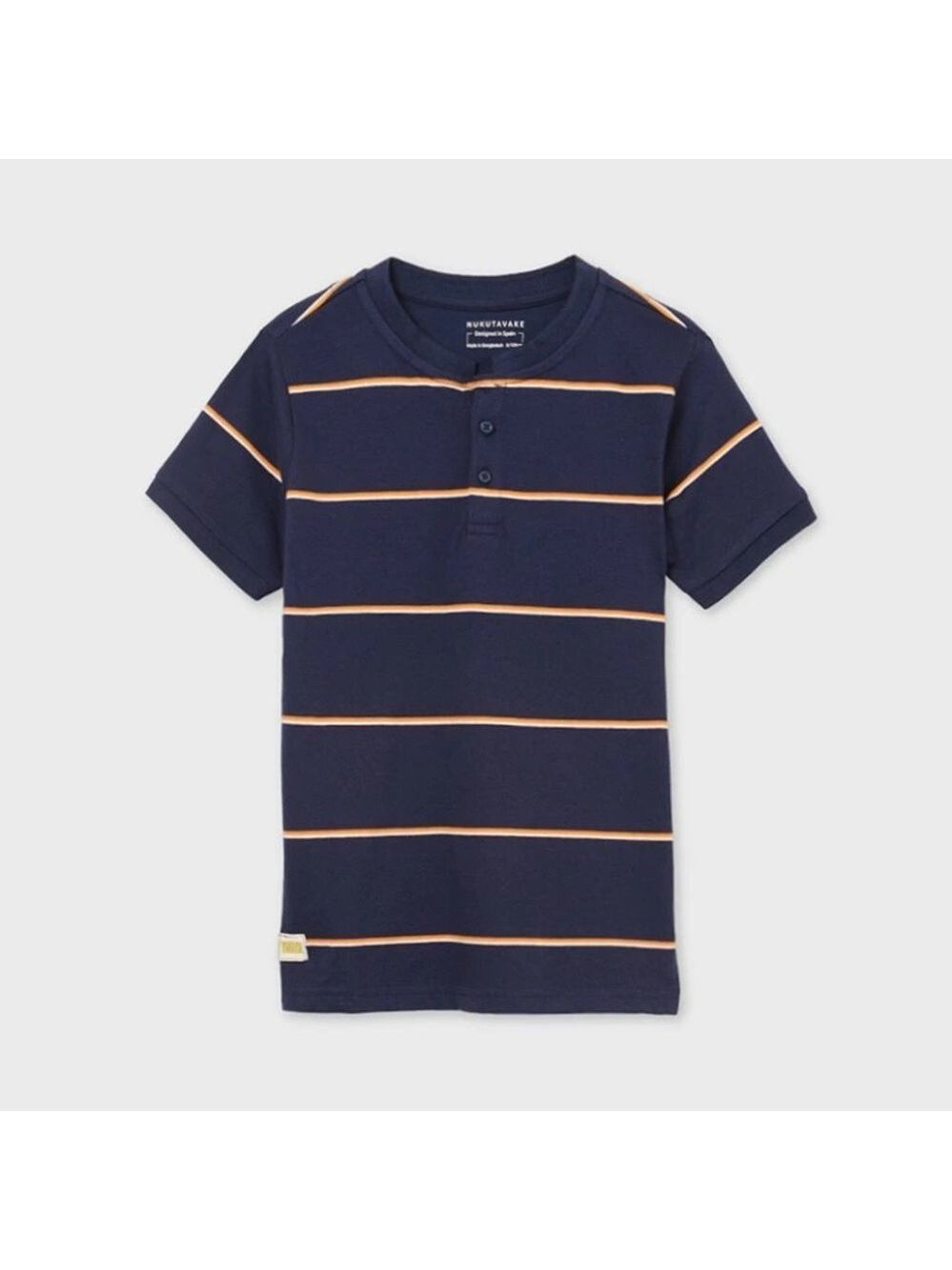 Mayoral Blue Tee with Orange Stripes
